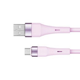 KABEL USB - MICROUSB 1 M SILIKONOWY RÓŻOWY KRUGER&MATZ BASIC