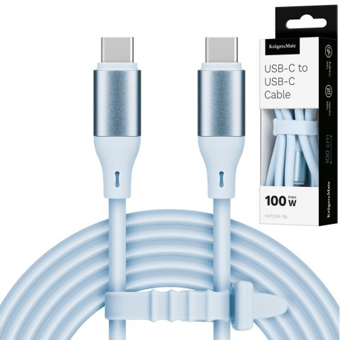 KABEL USB TY PU C - USB TY PU C 100 W 1 M SILIKONOWY NIEBIESKI KRUGER&MATZ BASIC KABEL USB TY PU C - USB TY PU C 100 W 1 M SILIKONOWY NIEBIESKI KRUGER&MATZ BASIC