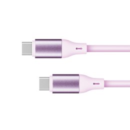 KABEL USB TY PU C - USB TY PU C 100 W 1 M SILIKONOWY RÓŻOWY KRUGER&MATZ BASIC