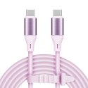 KABEL USB TY PU C - USB TY PU C 100 W 1 M SILIKONOWY RÓŻOWY KRUGER&MATZ BASIC