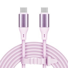 KABEL USB TY PU C - USB TY PU C 100 W 1 M SILIKONOWY RÓŻOWY KRUGER&MATZ BASIC