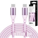 KABEL USB TY PU C - USB TY PU C 100 W 1 M SILIKONOWY RÓŻOWY KRUGER&MATZ BASIC