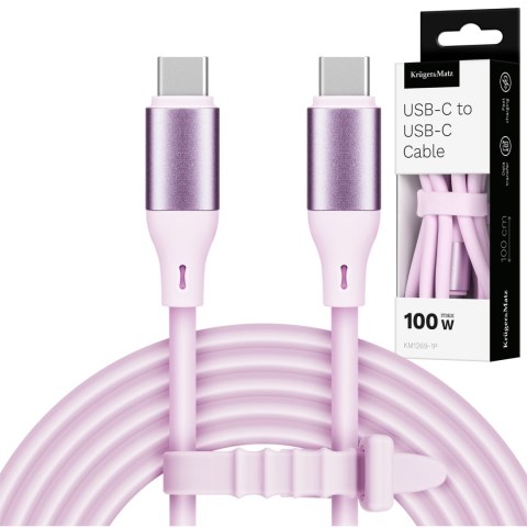 KABEL USB TY PU C - USB TY PU C 100 W 1 M SILIKONOWY RÓŻOWY KRUGER&MATZ BASIC KABEL USB TY PU C - USB TY PU C 100 W 1 M SILIKONOWY RÓŻOWY KRUGER&MATZ BASIC