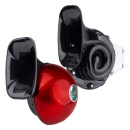 KLAKSON SYGNAŁ DŹWIĘKOWY KOM PLET 2 SZT. CZERWONE 125 MM 12V AMIO-04075