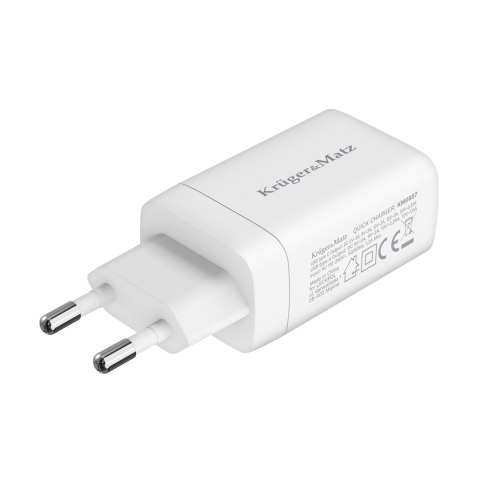 ŁADOWARKA SIECIOWA KRUGER&MATZ 65 W GAN Z FUNKCJĄ POWER DELIVERY I QUICK CHARGE ŁADOWARKA SIECIOWA KRUGER&MATZ 65 W GAN Z FUNKCJĄ POWER DELIVERY I QUICK CHARGE