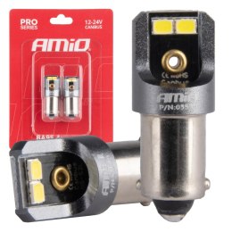 ŻARÓWKI LED CANBUS  PRO T4W BA9S 4x2016 SMD BIAŁE 12V 24V AMIO-03579