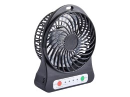 44-501# WENTYLATOR BIURKOWY 10CM USB+AKUMULATOR CZARNY