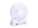 44-502# WENTYLATOR BIURKOWY 10CM USB+AKUMULATOR BIAŁY
