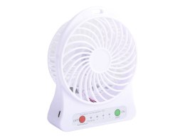 44-502# WENTYLATOR BIURKOWY 10CM USB+AKUMULATOR BIAŁY