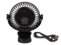 44-505# WENTYLATOR BIURKOWY Z KLI PSEM 15CM USB+AKUMULATOR CZARNY