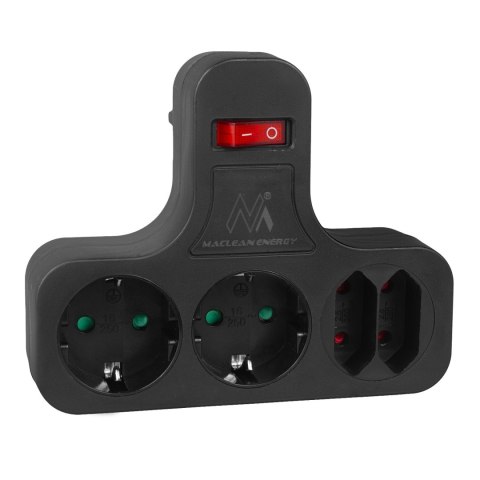 GNIAZDKO PRĄDOWE MACLEAN, POCZWÓRNE Z WYŁĄCZNIKIEM, NÓŻKA STABILIZUJĄCĄ, TY PU SCHUKO, 2x2.5A, 2x16A, MCE224 G/B GNIAZDKO PRĄDOWE MACLEAN, POCZWÓRNE Z WYŁĄCZNIKIEM, NÓŻKA STABILIZUJĄCĄ, TY PU SCHUKO, 2x2.5A, 2x16A, MCE224 G/B