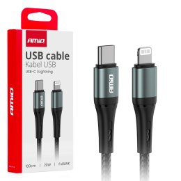 KABEL DO ŁADOWANIA USB-C - I PHONE LIGHTNING 20W 100CM AMIO-03916