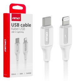 KABEL DO ŁADOWANIA USB-C - I PHONE LIGHTNING 20W 100CM AMIO-03922