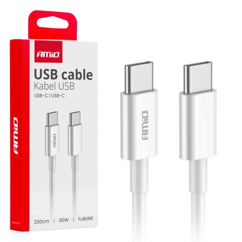 KABEL DO ŁADOWANIA USB-C - USB-C 60W 200CM FULLLINK AMIO-03897 KABEL DO ŁADOWANIA USB-C - USB-C 60W 200CM FULLLINK AMIO-03897