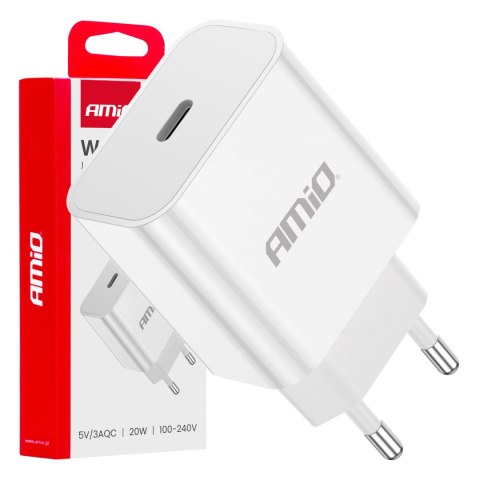ŁADOWARKA SIECIOWA 230V 20W USB-C AMIO-03891 ŁADOWARKA SIECIOWA 230V 20W USB-C AMIO-03891