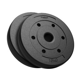 ZESTAW OBCIĄŻEŃ BITUMICZNYCH 2x15KG, OTWÓR 51MM - DO SZTANG OLIM PIJSKICH, REBEL ACTIVE