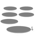 ZESTAW  PODKŁADEK NA STÓŁ OKRĄGŁYCH 6D - VINYL 