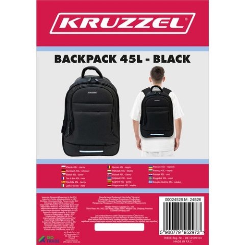 PLECAK 45L - CZARNY KRUZZEL 24526 PLECAK 45L - CZARNY KRUZZEL 24526