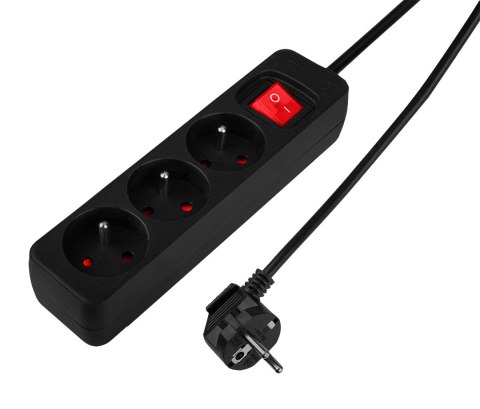 PRZEDŁUŻACZ LISTWOWY 3M, 3x1.5MM2, 3G, CZARNY, ON/OFF PRZEDŁUŻACZ LISTWOWY 3M, 3x1.5MM2, 3G, CZARNY, ON/OFF