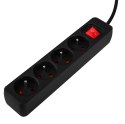 PRZEDŁUŻACZ LISTWOWY 3M, 3x1.5MM2, 4G, CZARNY, ON/OFF