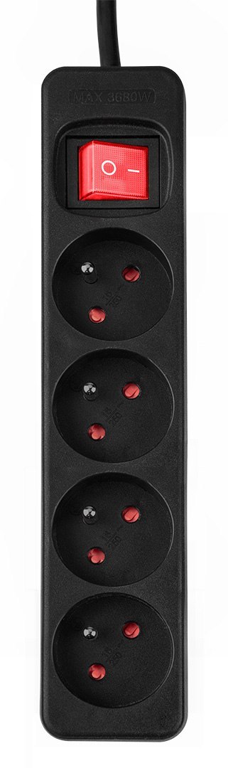 PRZEDŁUŻACZ LISTWOWY 3M, 3x1.5MM2, 4G, CZARNY, ON/OFF PRZEDŁUŻACZ LISTWOWY 3M, 3x1.5MM2, 4G, CZARNY, ON/OFF