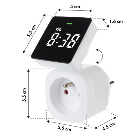 WŁĄCZNIK CZASOWY - TIMER CYFROWY GREENBLUE, MAx. OBCIĄŻENIE 16A, IP20, GB610 E WŁĄCZNIK CZASOWY - TIMER CYFROWY GREENBLUE, MAx. OBCIĄŻENIE 16A, IP20, GB610 E