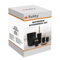 ZESTAW AKCESORIÓW ŁAZIENKOWYCH - CZARNY RUHHY24636