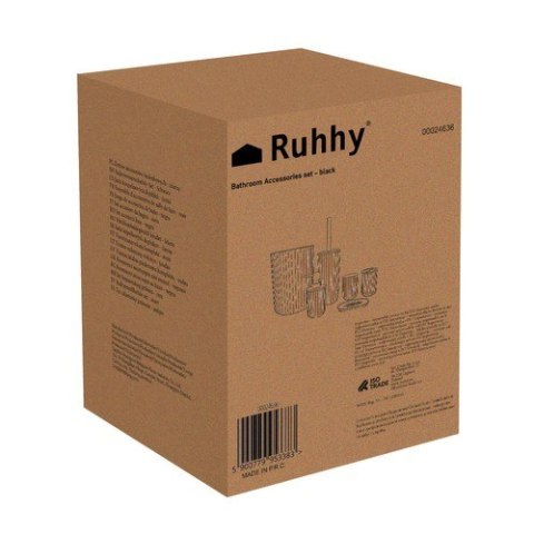 ZESTAW AKCESORIÓW ŁAZIENKOWYCH - CZARNY RUHHY24636 ZESTAW AKCESORIÓW ŁAZIENKOWYCH - CZARNY RUHHY24636