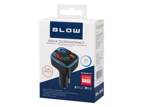 74-177# TRANSMITER FM BLOW BLUETOOTH5.3+qC3.0 + PD 30W 74-177# TRANSMITER FM BLOW BLUETOOTH5.3+qC3.0 + PD 30W