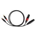 KABEL  POŁĄCZENIOWY CABLETECH XLR - 2RCA 1M