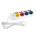LISTWA ZASILAJĄCA MACLEAN,  PRZEDŁUŻACZ 4 GNIAZDA + USB A / C, Z WŁĄCZNIKAMI, 250VAC/10A, 1.5M, BIAŁA, MCE508 W