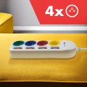 LISTWA ZASILAJĄCA MACLEAN,  PRZEDŁUŻACZ 4 GNIAZDA + USB A / C, Z WŁĄCZNIKAMI, 250VAC/10A, 1.5M, BIAŁA, MCE508 W