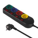 LISTWA ZASILAJĄCA MACLEAN,  PRZEDŁUŻACZ 4 GNIAZDA + USB A / C, Z WŁĄCZNIKAMI, 250VAC/10A, 1.5M, CZARNA, MCE508 B