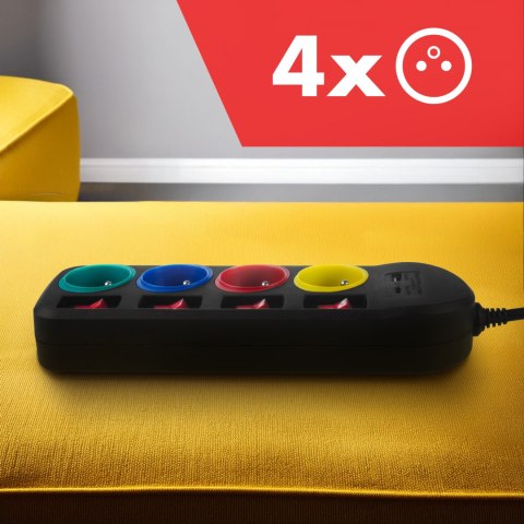LISTWA ZASILAJĄCA MACLEAN, PRZEDŁUŻACZ 4 GNIAZDA + USB A / C, Z WŁĄCZNIKAMI, 250VAC/10A, 1.5M, CZARNA, MCE508 B LISTWA ZASILAJĄCA MACLEAN, PRZEDŁUŻACZ 4 GNIAZDA + USB A / C, Z WŁĄCZNIKAMI, 250VAC/10A, 1.5M, CZARNA, MCE508 B