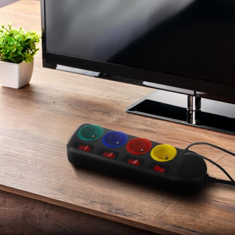 LISTWA ZASILAJĄCA MACLEAN, PRZEDŁUŻACZ 4 GNIAZDA + USB A / C, Z WŁĄCZNIKAMI, 250VAC/10A, 1.5M, CZARNA, MCE508 B LISTWA ZASILAJĄCA MACLEAN, PRZEDŁUŻACZ 4 GNIAZDA + USB A / C, Z WŁĄCZNIKAMI, 250VAC/10A, 1.5M, CZARNA, MCE508 B