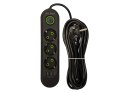 98-215# PRZEDŁUŻACZ SIECIOWY  PS-350 3-GNIAZDA 3xUSB 5M CZARNY 2x1MM