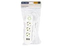 98-218# PRZEDŁUŻACZ SIECIOWY  PS-350 3-GNIAZDA 3xUSB 5M BIAŁY 2x1MM