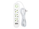 98-218# PRZEDŁUŻACZ SIECIOWY  PS-350 3-GNIAZDA 3xUSB 5M BIAŁY 2x1MM