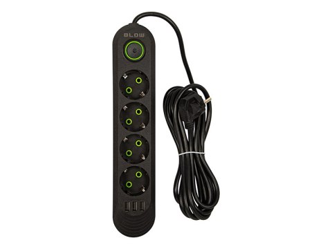 98-220# PRZEDŁUŻACZ SIECIOWY PS-430 4-GNIAZDA 3xUSB 3M CZARNY 2x1MM 98-220# PRZEDŁUŻACZ SIECIOWY PS-430 4-GNIAZDA 3xUSB 3M CZARNY 2x1MM