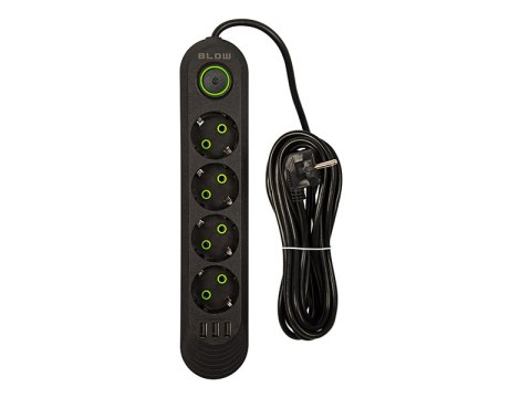 98-222# PRZEDŁUŻACZ SIECIOWY PS-450 4-GNIAZDA 3xUSB 5M CZARNY 2x1MM 98-222# PRZEDŁUŻACZ SIECIOWY PS-450 4-GNIAZDA 3xUSB 5M CZARNY 2x1MM