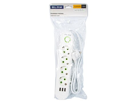 98-223# PRZEDŁUŻACZ SIECIOWY PS-420 4-GNIAZDA 3xUSB 2M BIAŁY 2x1MM 98-223# PRZEDŁUŻACZ SIECIOWY PS-420 4-GNIAZDA 3xUSB 2M BIAŁY 2x1MM