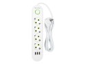 98-224# PRZEDŁUŻACZ SIECIOWY  PS-430 4-GNIAZDA 3xUSB 3M BIAŁY 2x1MM
