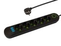 98-226# PRZEDŁUŻACZ SIECIOWY  PS-520 5-GNIAZD 3xUSB 2M CZARNY 2x1MM