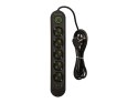 98-226# PRZEDŁUŻACZ SIECIOWY  PS-520 5-GNIAZD 3xUSB 2M CZARNY 2x1MM