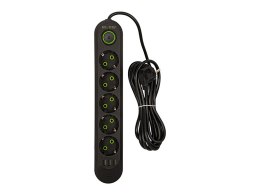 98-227# PRZEDŁUŻACZ SIECIOWY  PS-530 5-GNIAZD 3xUSB 3M CZARNY 2x1MM