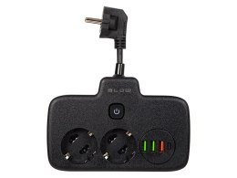 98-233# ROZGAŁĘŹNIK  PS-310U 3-GNIAZDA 3xUSB 0.1M CZARNY 2x1MM  PRZEDŁUŻACZ