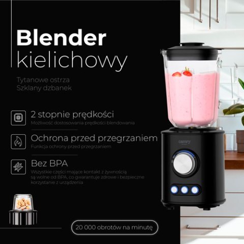 CR 4088 BLENDER KIELICHOWY - TYTANOWE OSTRZA - SZKLANY DZBANEK 1,5L CR 4088 BLENDER KIELICHOWY - TYTANOWE OSTRZA - SZKLANY DZBANEK 1,5L