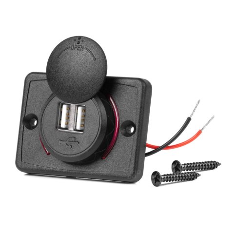 ŁADOWARKA SAMOCHODOWA Z GNIAZDAMI USB WODOOD PORNA KWADRATOWA 2x USB 12V 24V AMIO-04230 ŁADOWARKA SAMOCHODOWA Z GNIAZDAMI USB WODOOD PORNA KWADRATOWA 2x USB 12V 24V AMIO-04230