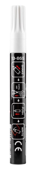 MARKER BUDOWLANY, BIAŁY,  PERMANENTNY, WODOOD PORNY, LAKIEROWY, ALUMINIOWY, WIELOKROTNOŚĆ 12 SZT.