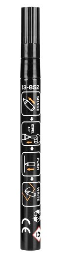 MARKER BUDOWLANY, CZARNY,  PERMANENTNY, WODOOD PORNY, LAKIEROWY, ALUMINIOWY, 4 SZT